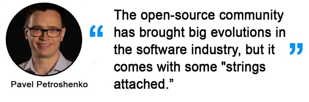 embedded Java quote - The open-source community has brought big evolutions in the software industry, but it comes with some "strings attached."